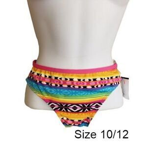 Girls Swimwear Bikini Bottoms Multi-Color Striped Bottoms Large NWT Clearance